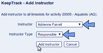 Add instructor Add instructor