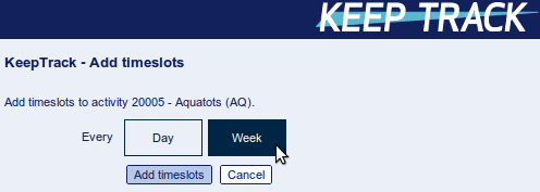 Add timeslots Add timeslots