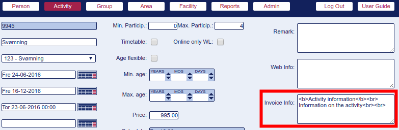 Invoice Activity Invoice Activity