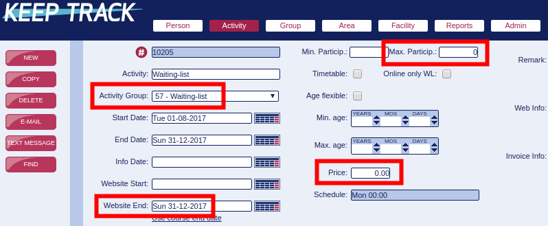 General waiting-list General waiting-list