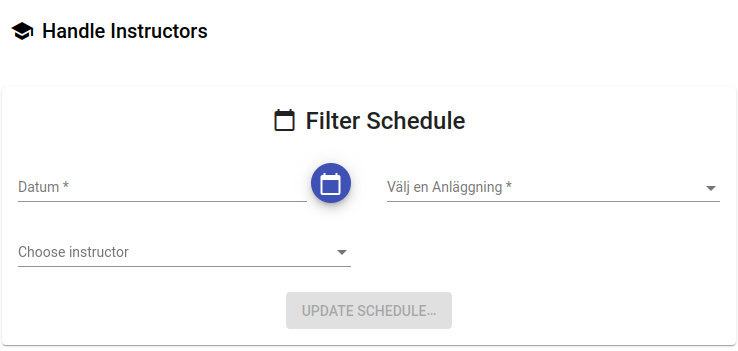 Schedule filter Schedule filter
