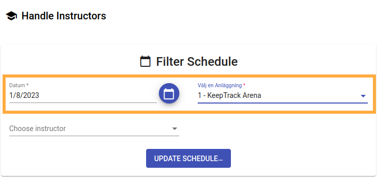Schedule filter filled Schedule filter filled
